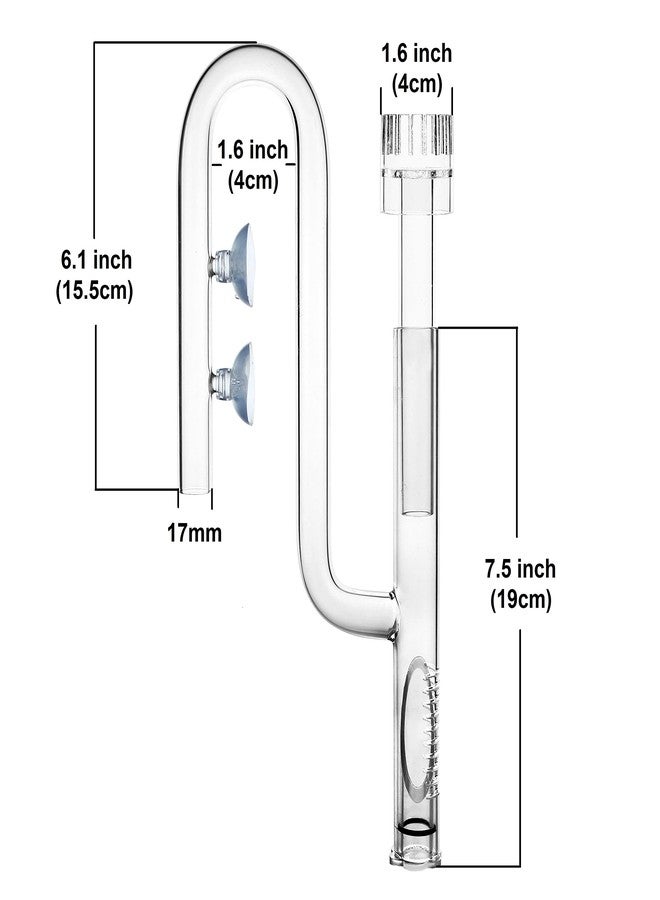 JARDLI Glass Lily Pipe Inflow with Surface Skimmer for Aquarium Planted Tank (17mm for 16/22mm (5/8'' i.d.) tubing) - Image 2